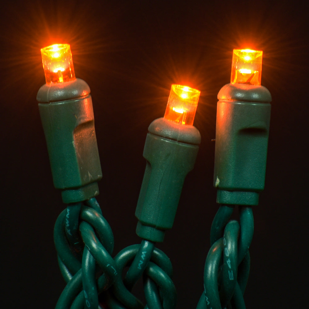 Juego de luces LED cóncavas de 5 mm, 50 unidades, 10 cm de espaciado, dos cables