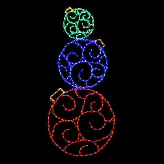 Three Ornament Stack Animated LED Display