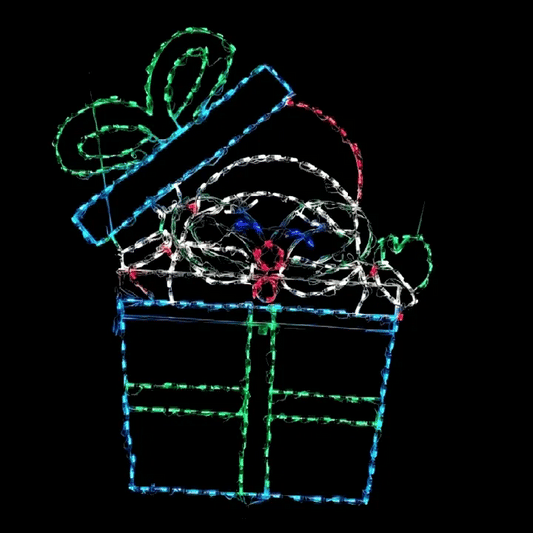 Santa in Gift Box Animated LED Display