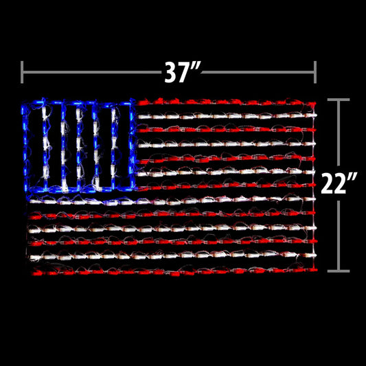 Bandera Estadounidense con Pantalla LED (38")