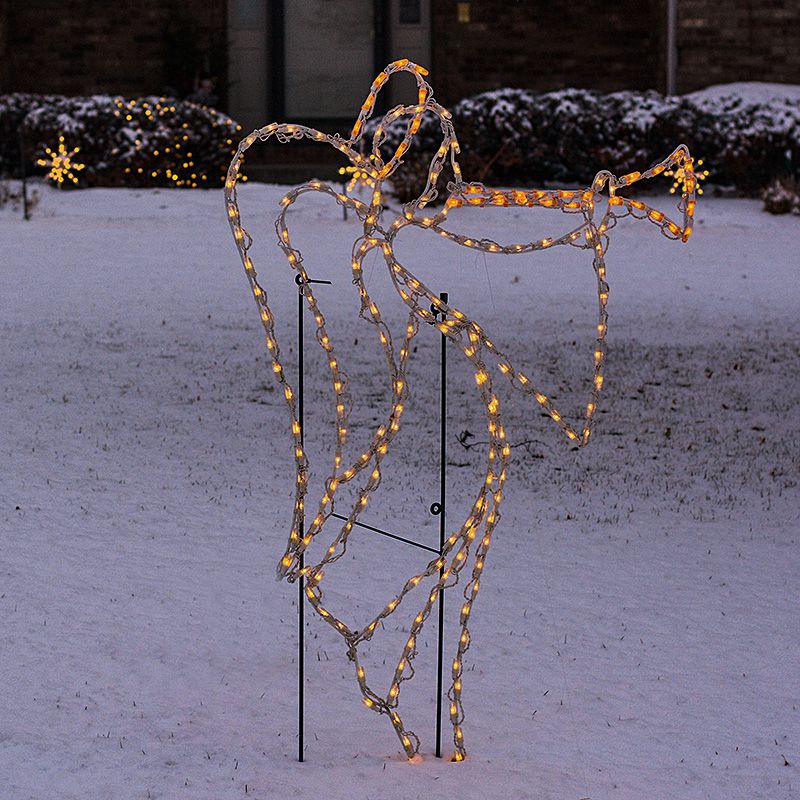Pantalla LED Ángel de Navidad - Blanco Cálido (Orientación Derecha) (99 cm)