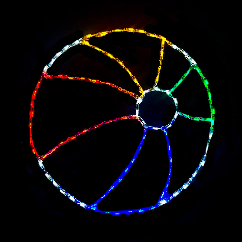 Colorful beach ball LED Display glowing with multicolor commercial-grade mini lights