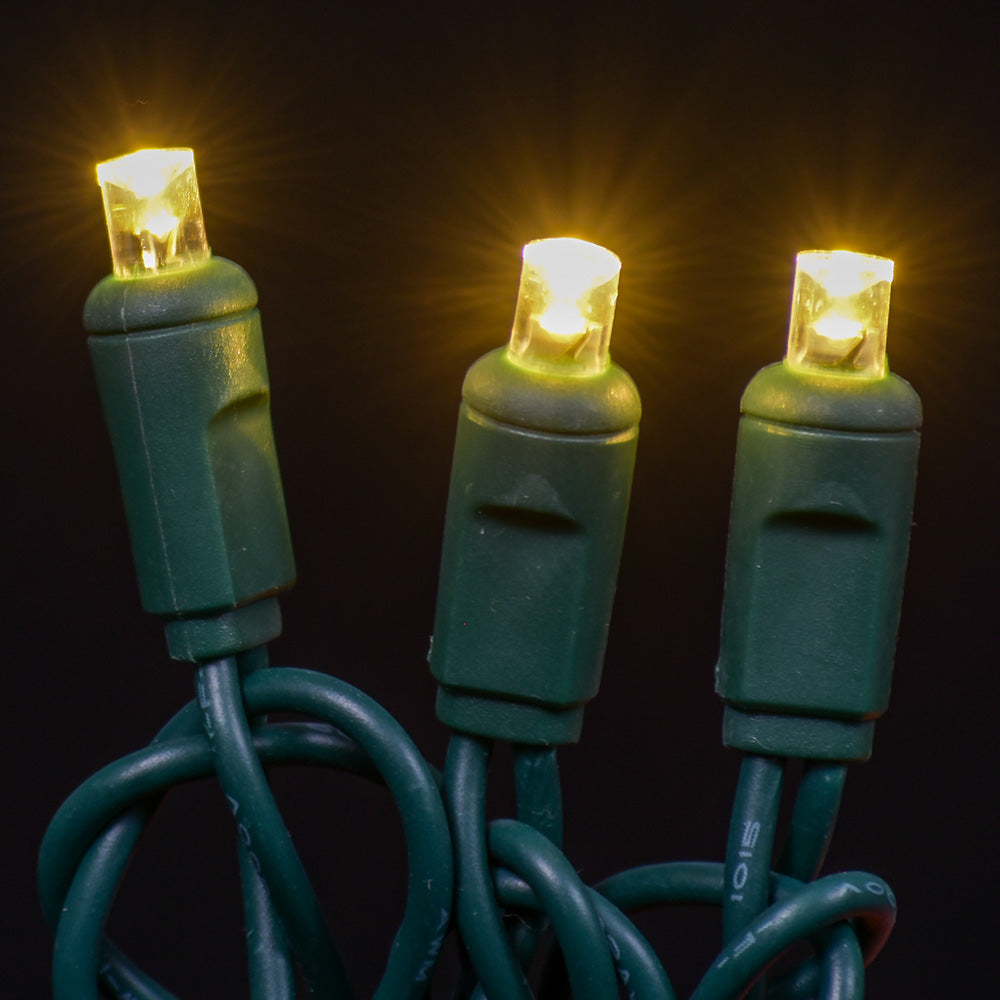 Juego de luces pre-ensambladas de 50 luces cóncavas de 5 mm espaciadas a 6" - Blanco cálido