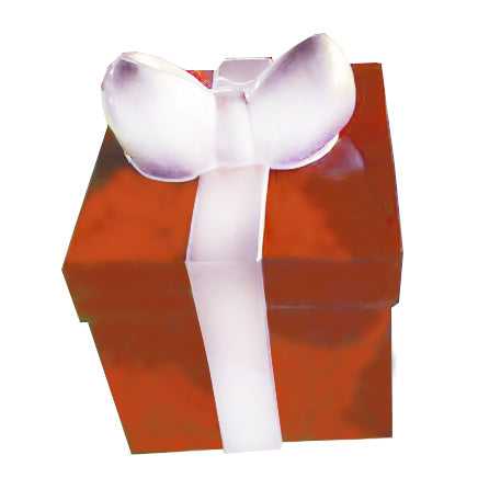 Caja de Regalo de Fibra de Vidrio Caja Roja, Moño Blanco - 18"x18"x22"