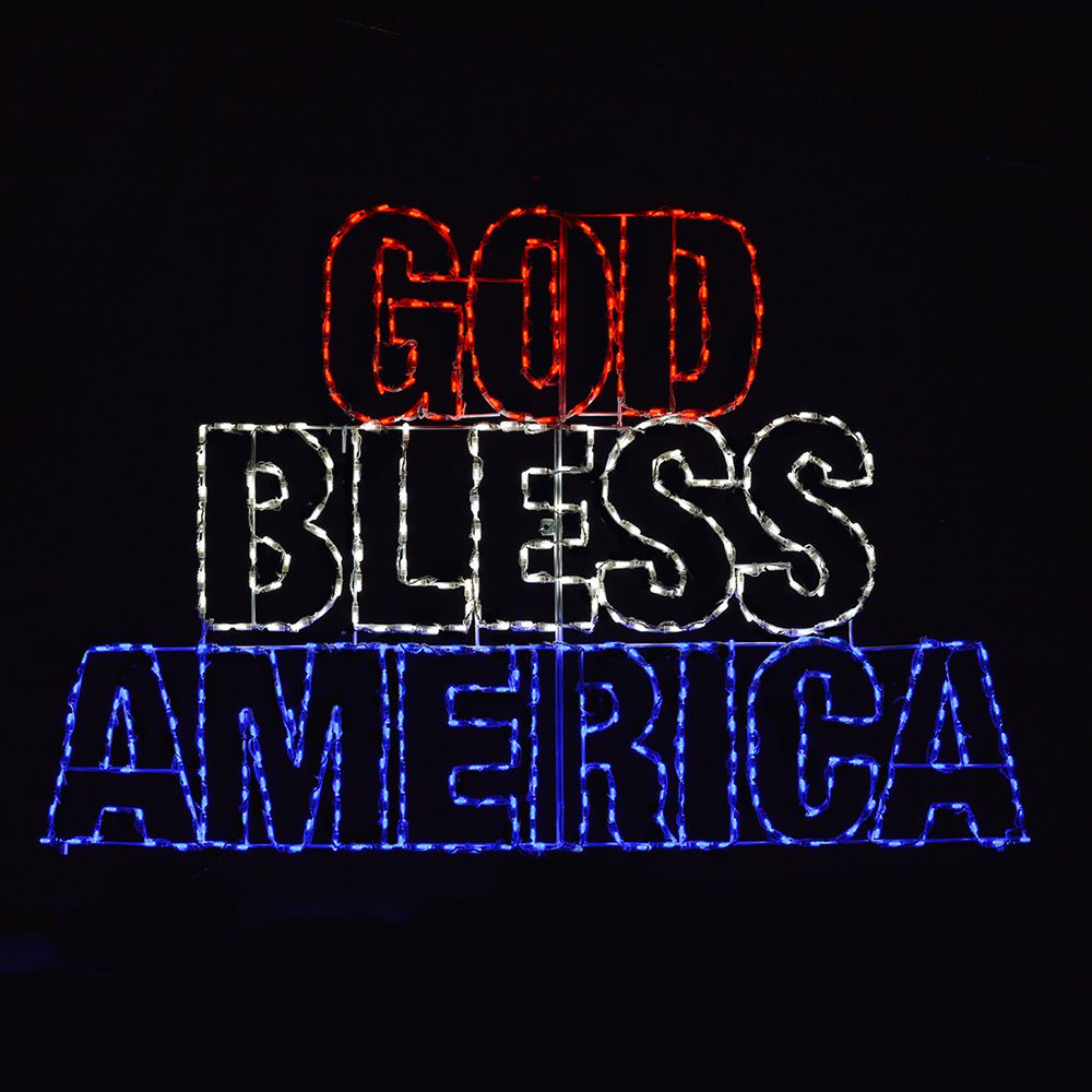Letrero LED "Dios Bendiga América" (40")