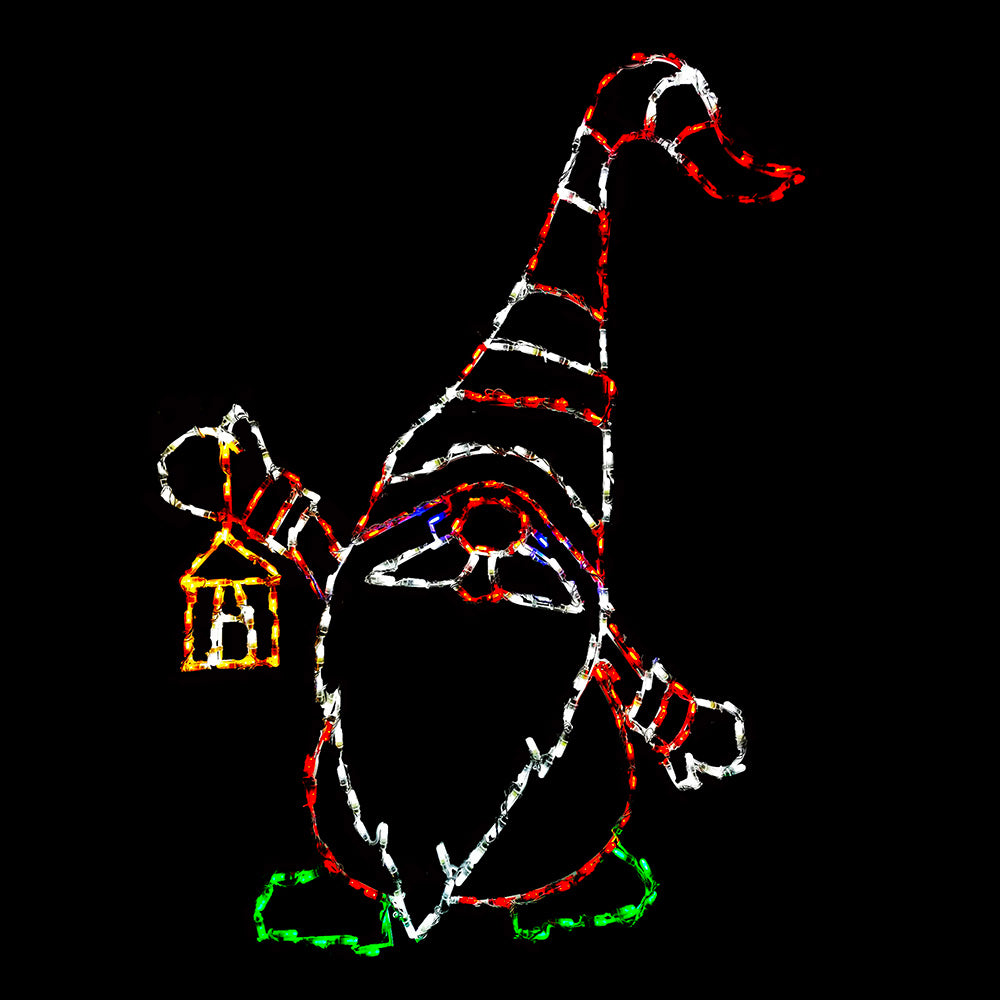 Gnomo con linterna de pantalla LED