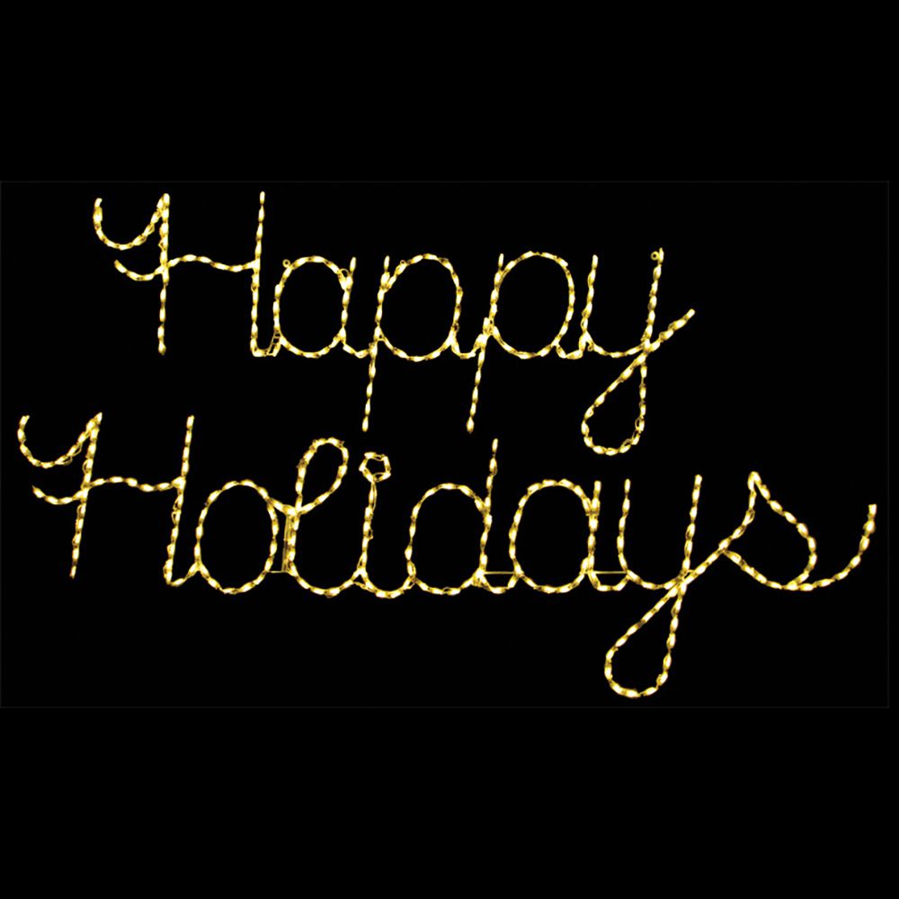Letrero LED "Happy Holidays" - Blanco Cálido (43")