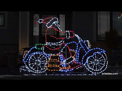 Pantalla LED animada de Papá Noel en moto (52")
