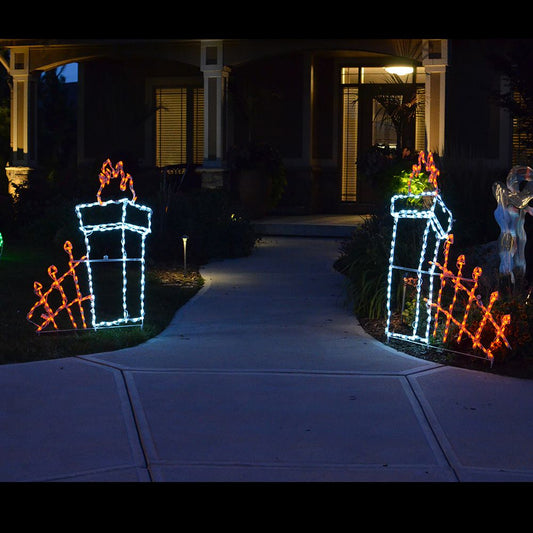 Valla de cementerio/campo santo con luces LED de Halloween (51")