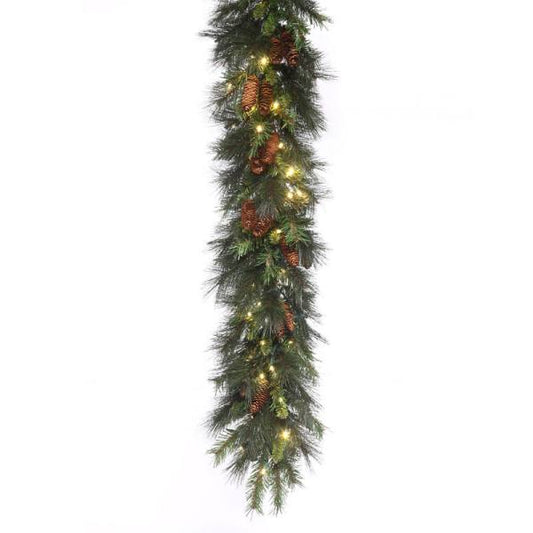 Guirnalda de abeto de 2,7 m con luces LED cóncavas
