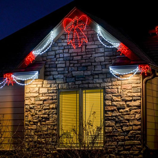 Lazo LED con guirnalda (rojo/blanco)