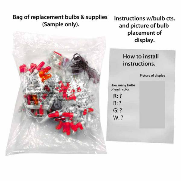 Guirnalda de repuesto LED roja/blanca para caja de regalo