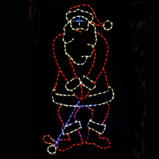 Decoración LED animada de Papá Noel jugando al golf (45")