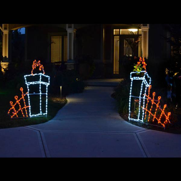 Valla de cementerio/campo santo con luces LED de Halloween (51")