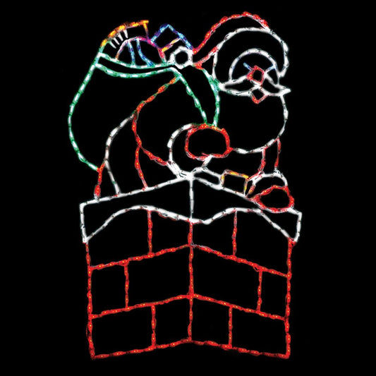 Santa en Chimenea con Luz LED (40")