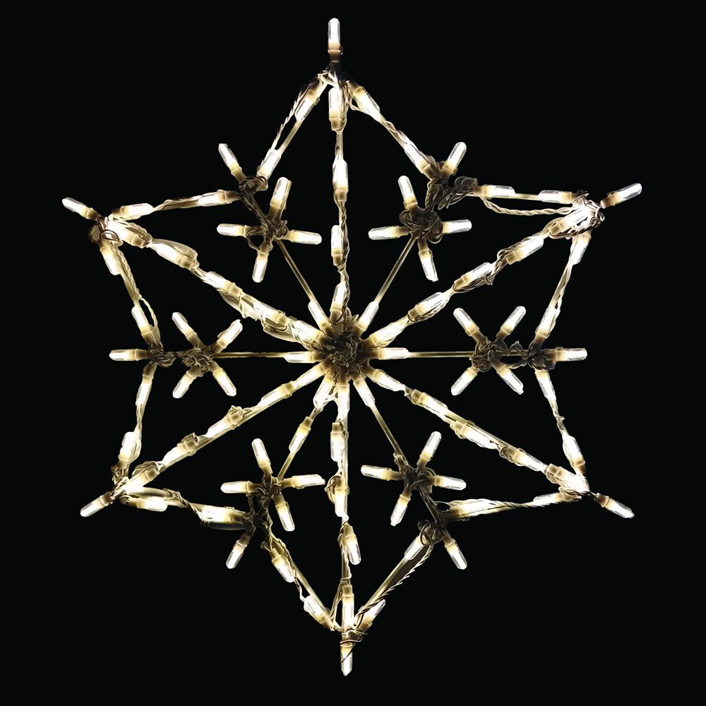 Copo de nieve hexagonal con pantalla LED - Blanco cálido (76 cm)