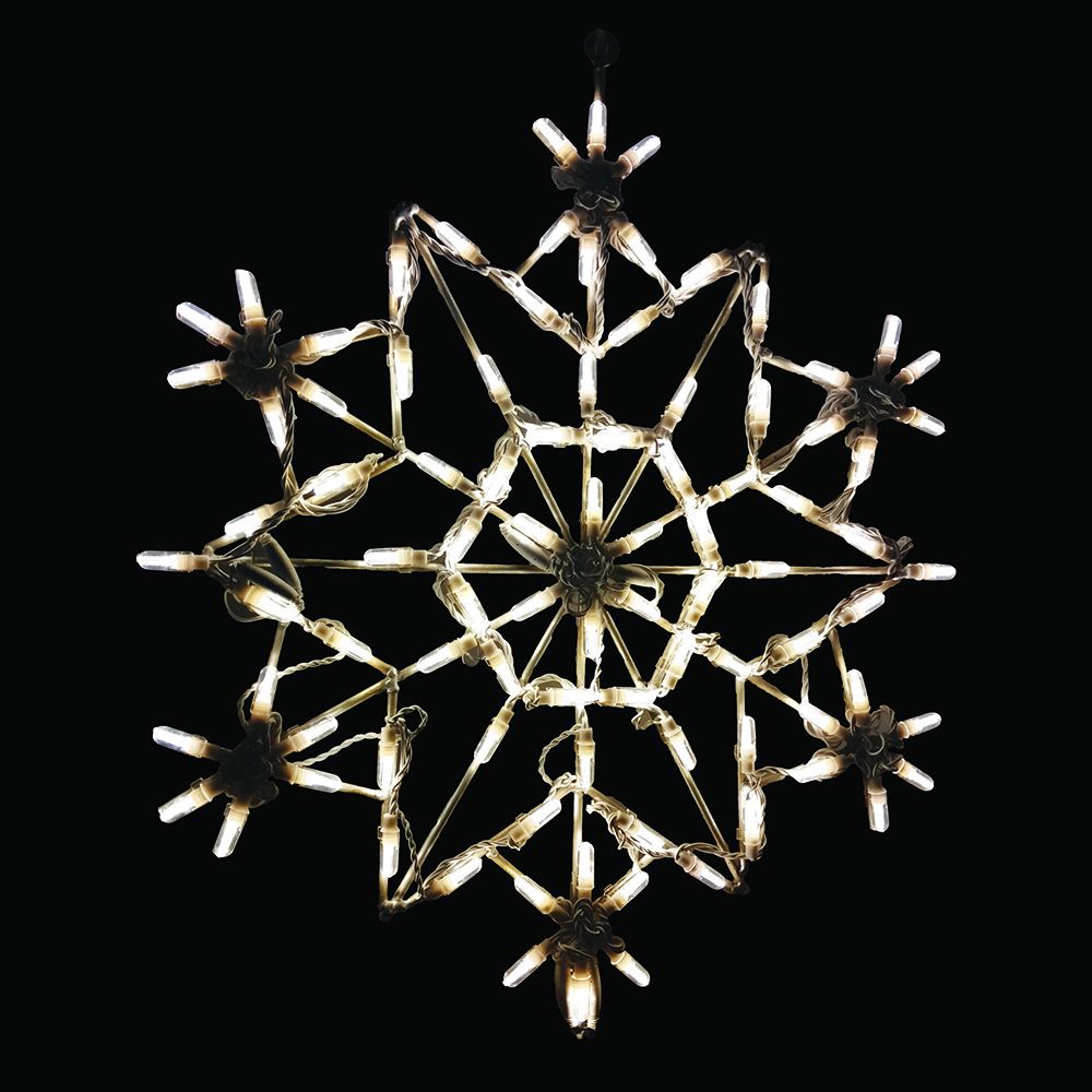 Pantalla LED de copo de nieve de cristal - Blanco cálido (76,2 cm)