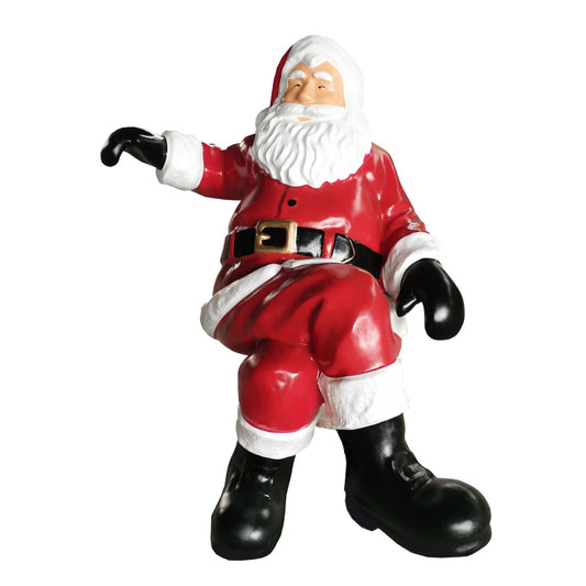Santa Claus de Fibra de Vidrio Sentado 60"