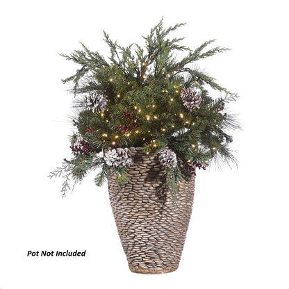 Relleno de recipiente LED de 40" Mountain Pine, alimentado por CA