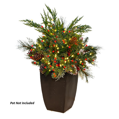 LED 40" Relleno de Contenedor Pino de Montaña Rojo/Blanco Cálido Alimentado por CA