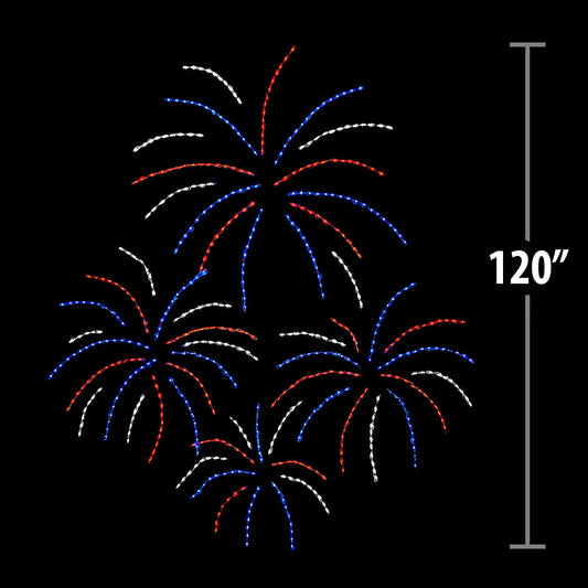 Pantalla LED Apilable de Cuatro Fuegos Artificiales Animados