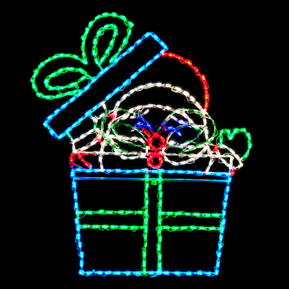 Santa in Gift Box Animated LED Display