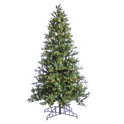 Árbol Noble delgado de 7.5' con luces LED blancas cálidas y un solo enchufe