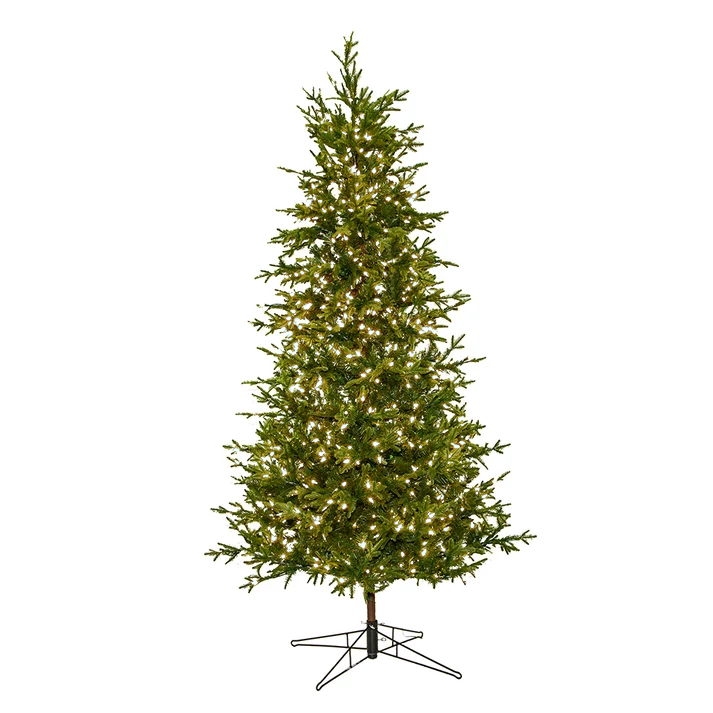 7.5' Flocked Norway Spruced Tree with LED White Lights