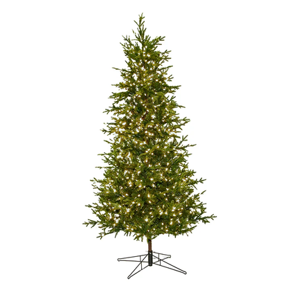 7.5' Flocked Norway Spruced Tree with LED White Lights