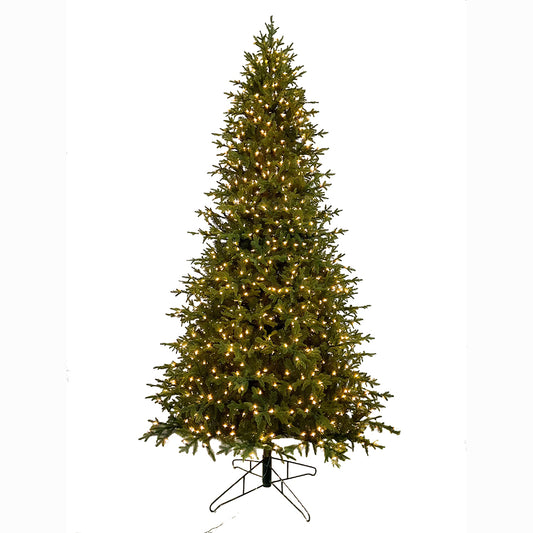 Árbol de picea de Noruega de 9.5' con luces LED blancas cálidas
