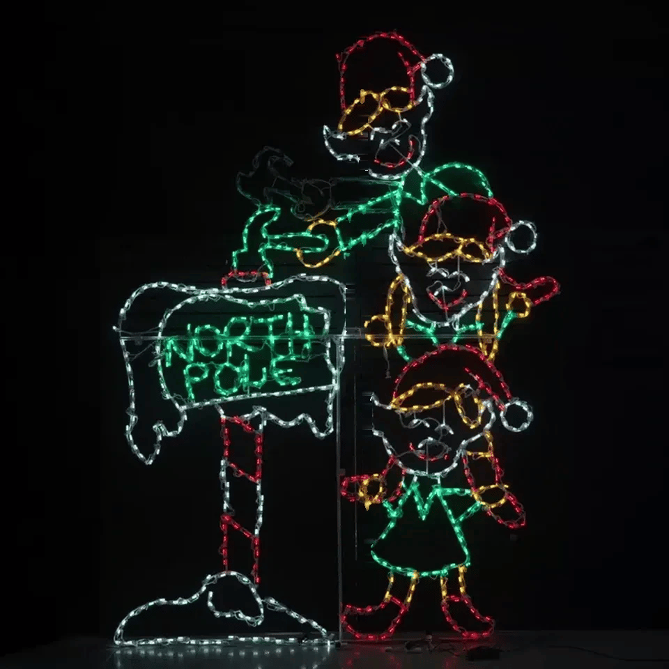 North Pole Elves Animated LED Display