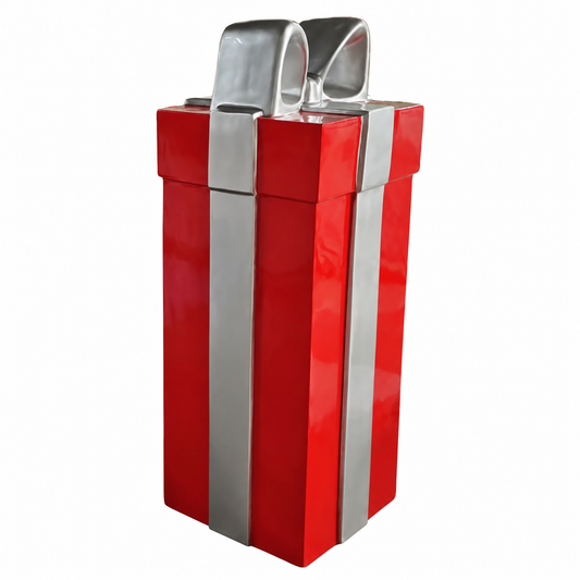 Fibra de vidrio Presente Rojo con Lazo Plateado