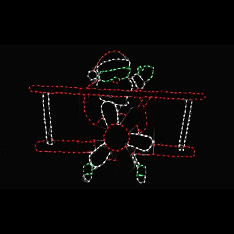Front Facing Santa Plane Animated LED Display - square video