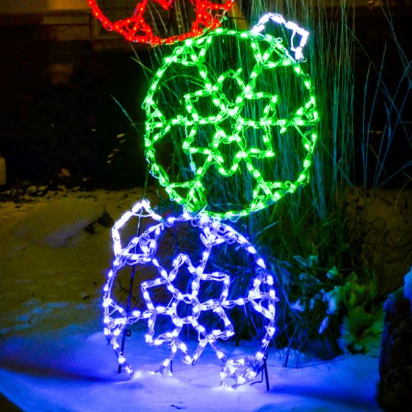 Exhibición de LED en forma de copo de nieve (26")