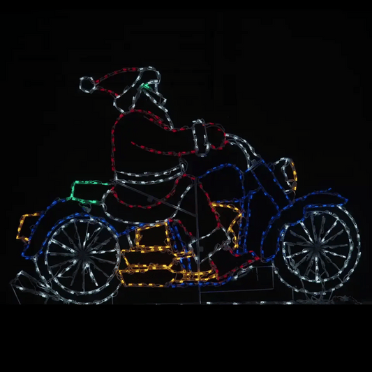 Santa Riding Motorcycle Animated LED Display - square video