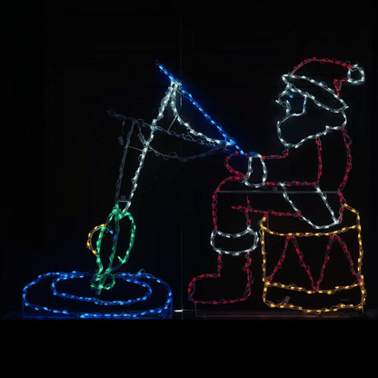 Santa Fishing Animated LED Display