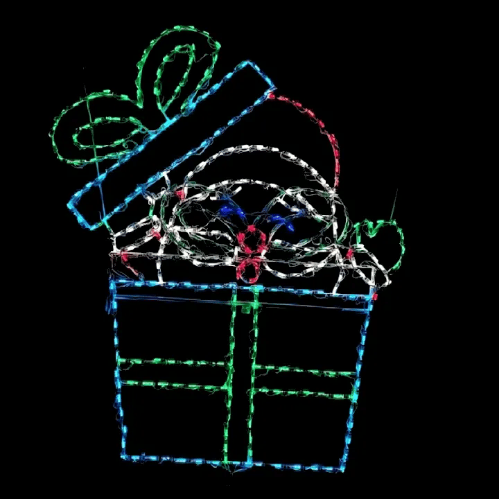 Santa in Gift Box Animated LED Display