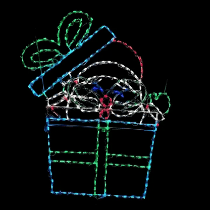 Santa in Gift Box Animated LED Display