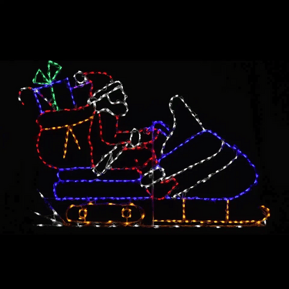 Santa Riding Snowmobile Animated LED Display