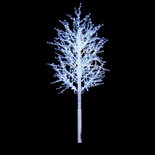LED 15' Linden Tree, White Trunk, White Lights