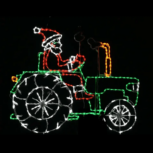 Santa Driving Tractor Animated LED Display
