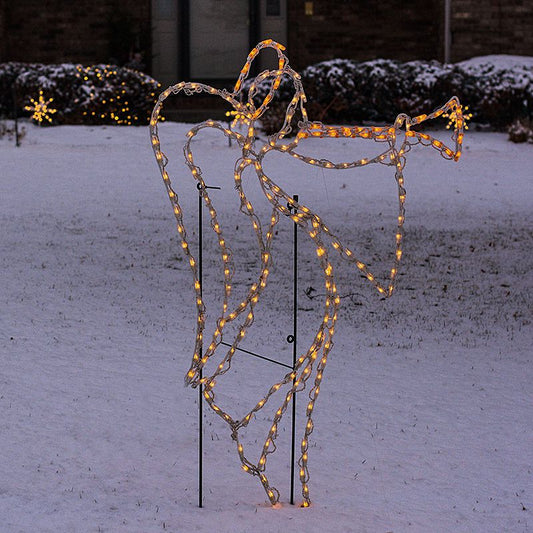 Pantalla LED Ángel de Navidad - Blanco Cálido (Orientación Derecha) (99 cm)