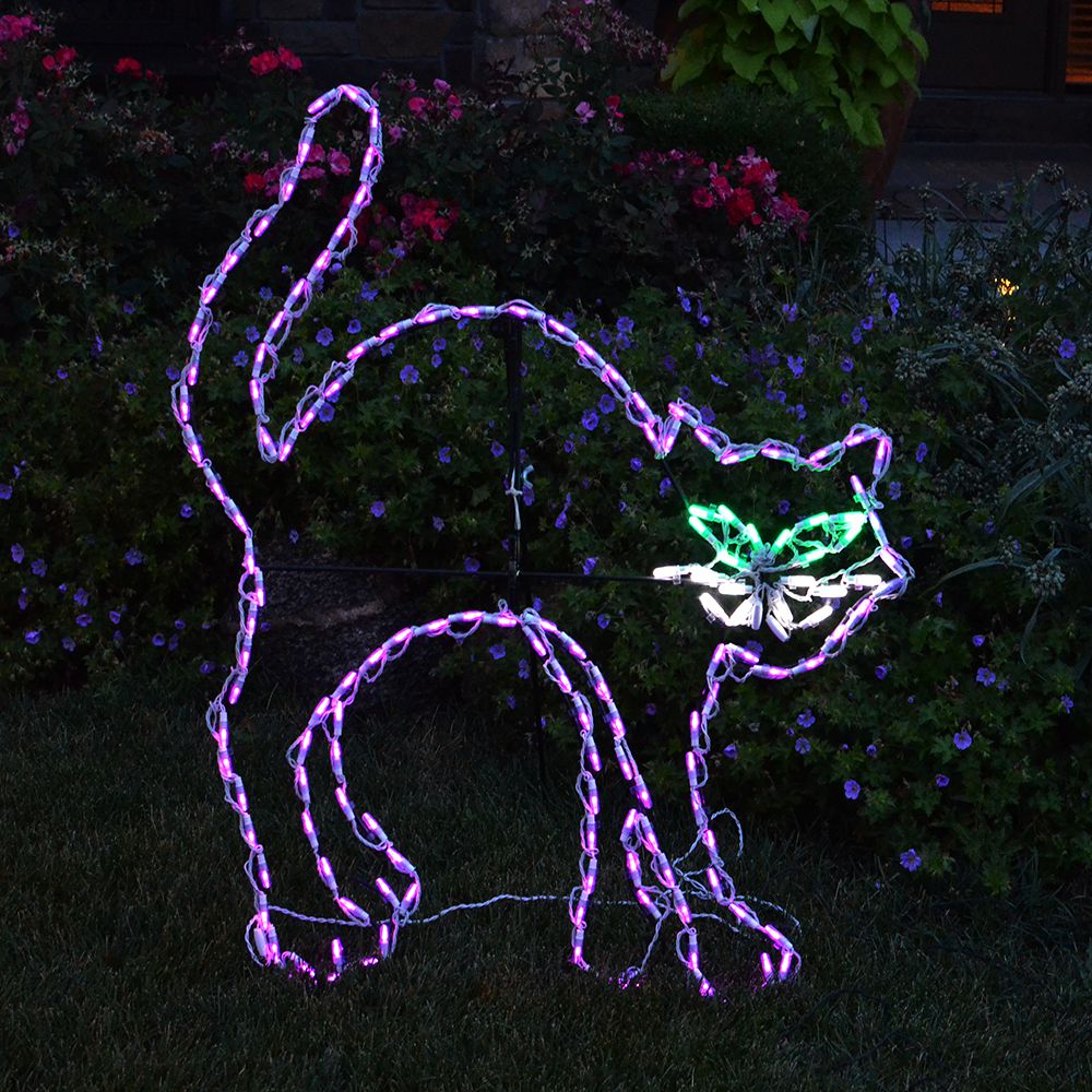Expositor LED de Halloween Gato Negro (111,76 cm)
