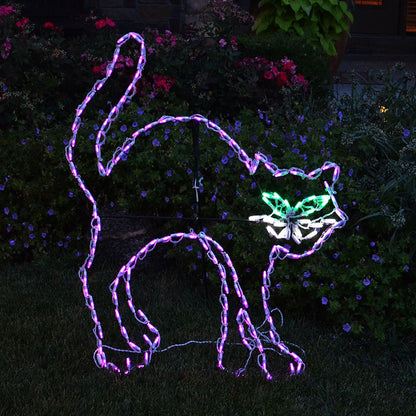 Expositor LED de Halloween Gato Negro (111,76 cm)