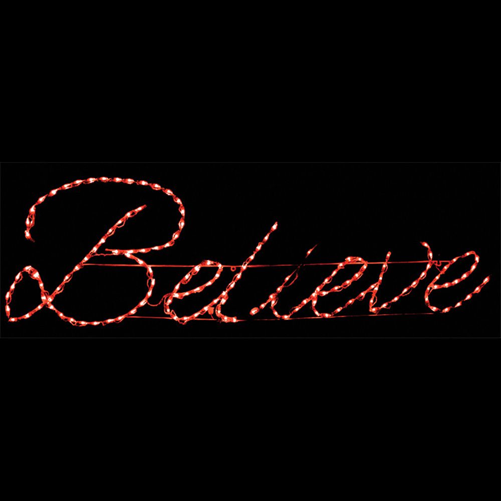 Letrero LED "Believe" para Navidad - Rojo (49")
