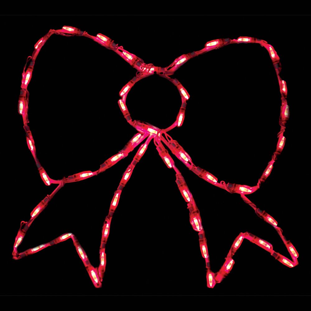 Moño rojo con luz LED (20")