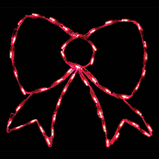 Moño rojo con luz LED (20")