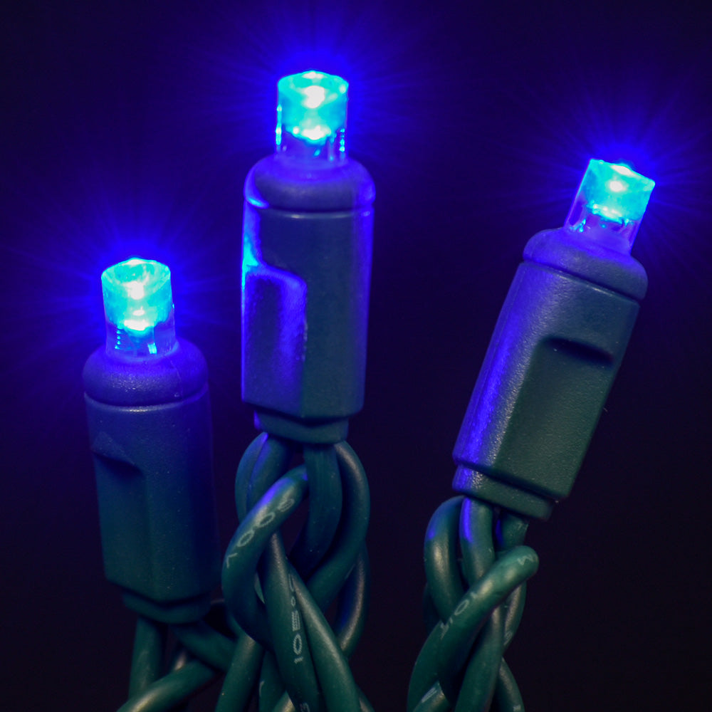 Juego de luces LED cóncavas de 5 mm, 50 unidades, 10 cm de espaciado, dos cables