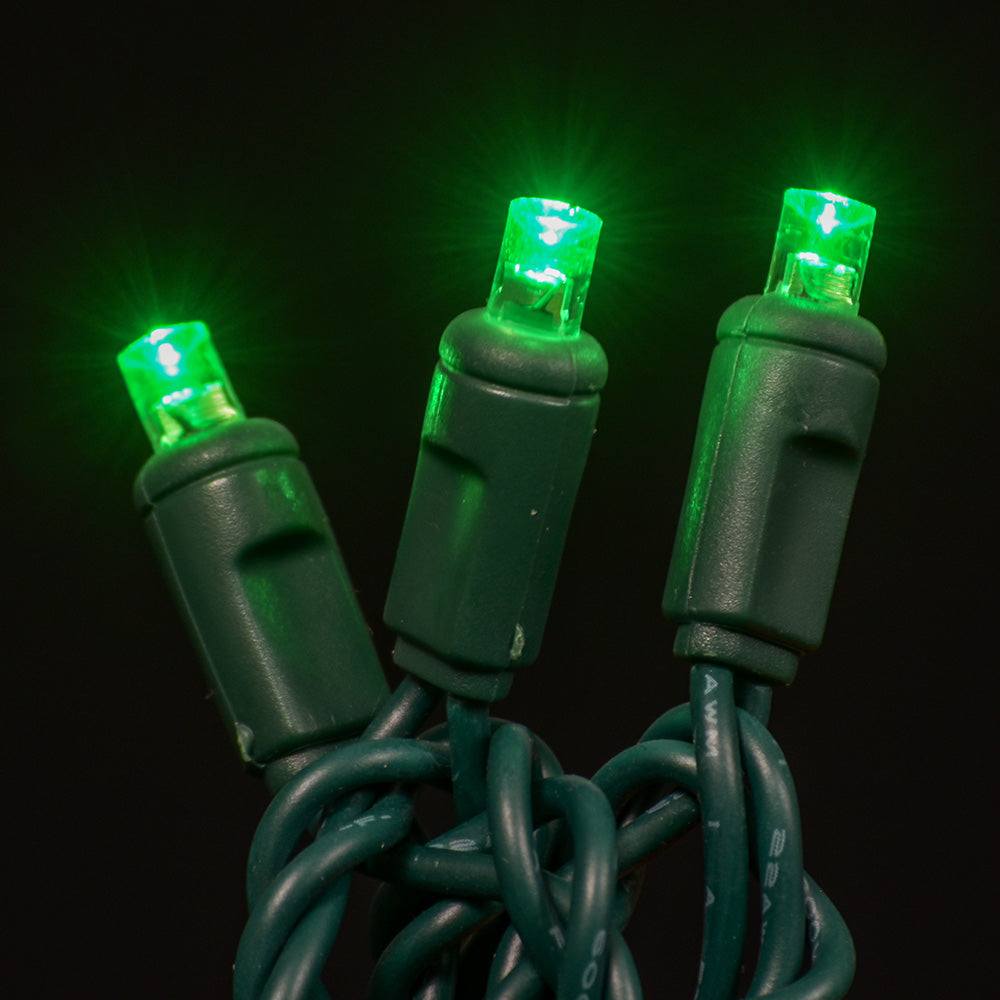 Juego de luces LED cóncavas de 5 mm, 50 unidades, 10 cm de espaciado, dos cables