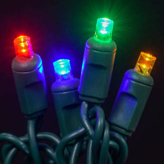 Juego de luces LED cóncavas de 5 mm, 50 unidades, 10 cm de espaciado, dos cables
